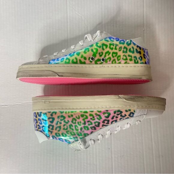 P448 Jack Hologram Leopard multi color shoes sneakers Size 37 New in box - Picture 11 of 13